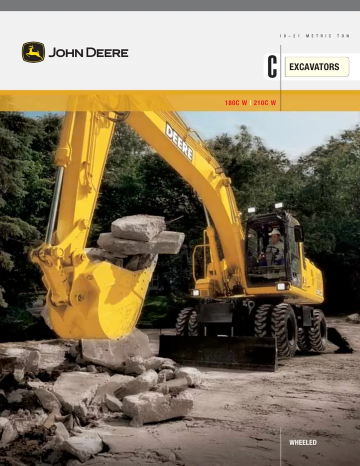 John Deere 210CW machine manual cover: john-deere-180cw-210cw-32dce29972-official-brochure