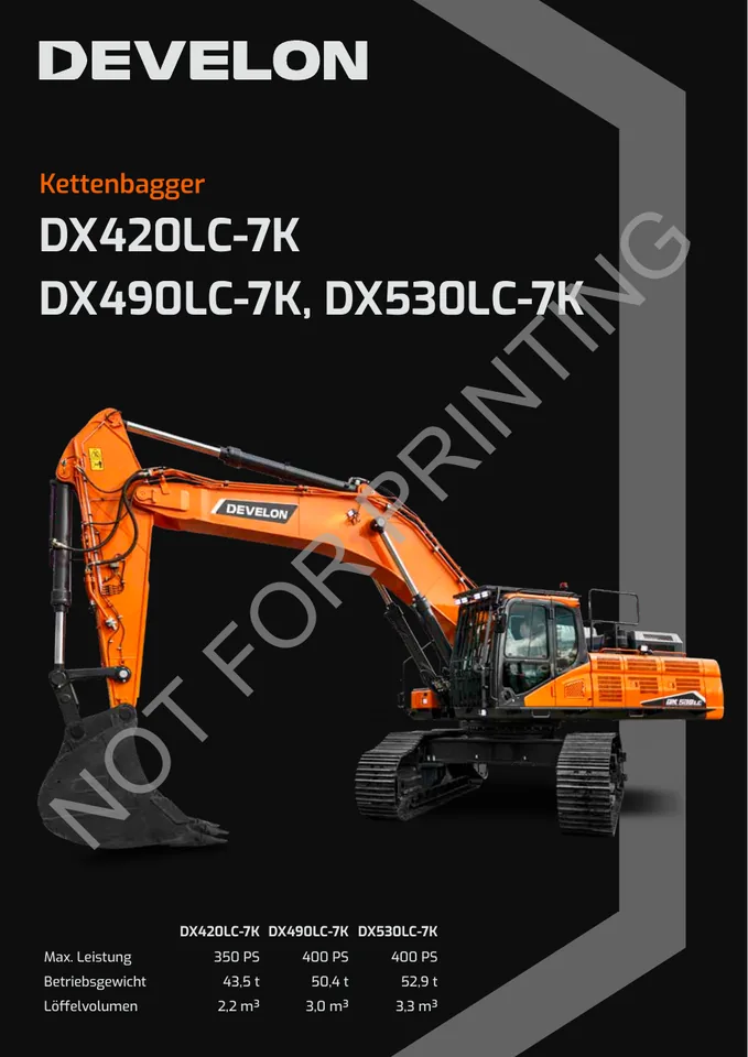 Doosan DX420LC-7K · DX490LC-7K · DX530LC-7K machine manual cover