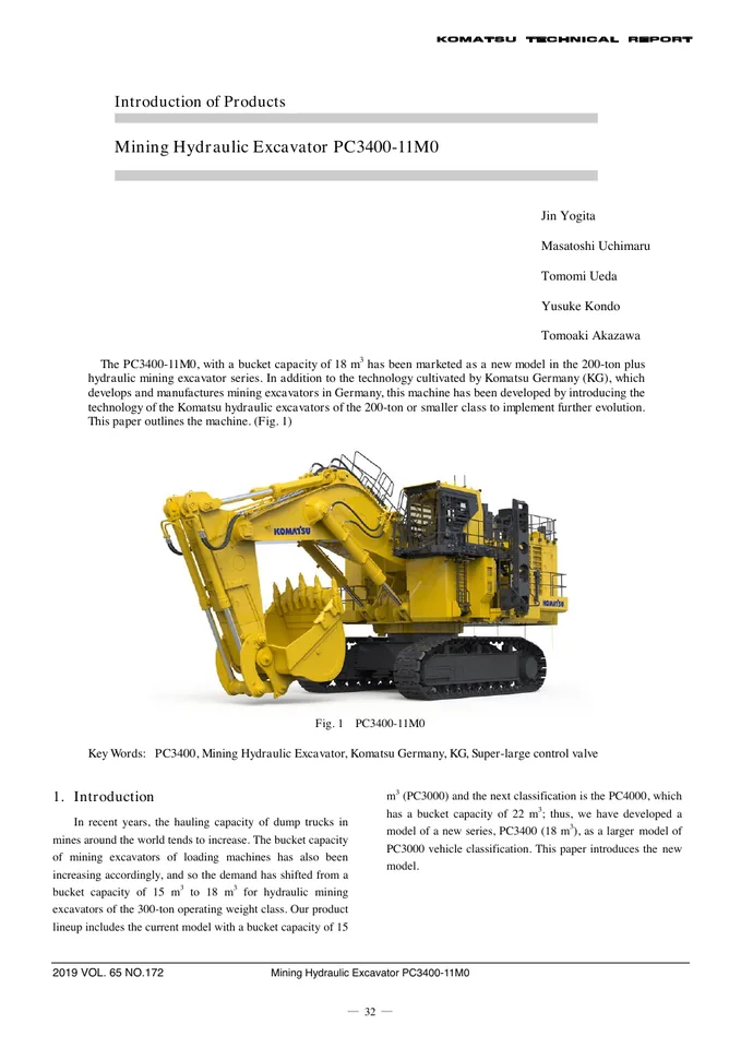 Komatsu PC3400-11M0 machine manual cover