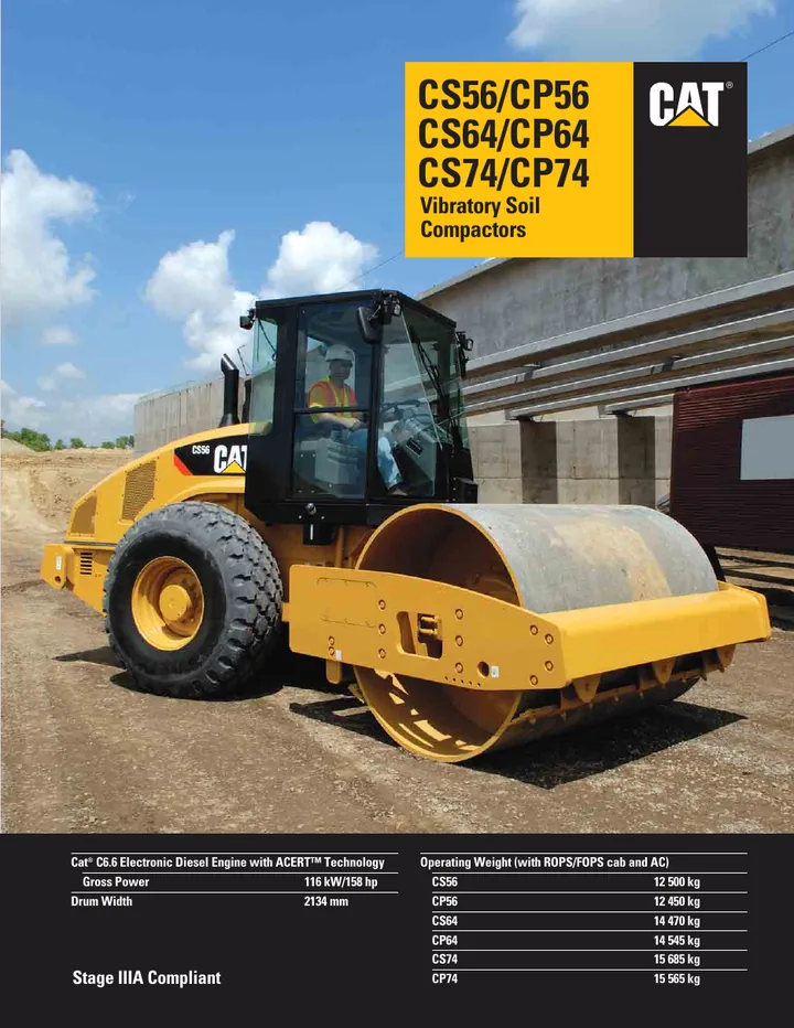Caterpillar CAT®CP-56 / CAT®CP-64 / CAT®CP-74 / CAT®CS-56 / CAT®CS-64 / CAT®CS-74 machine manual cover