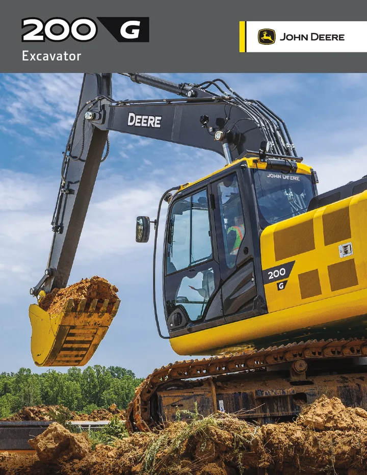 John Deere 200G machine manual cover: john-deere-200g-aab1e5efab-official-brochure