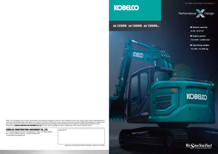 Kobelco SK135SR machine manual cover: Kobelco SK135SR Product brochure