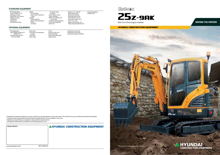 Hyundai R25Z-9AK machine manual cover: Hyundai R25Z-9AK Product brochure