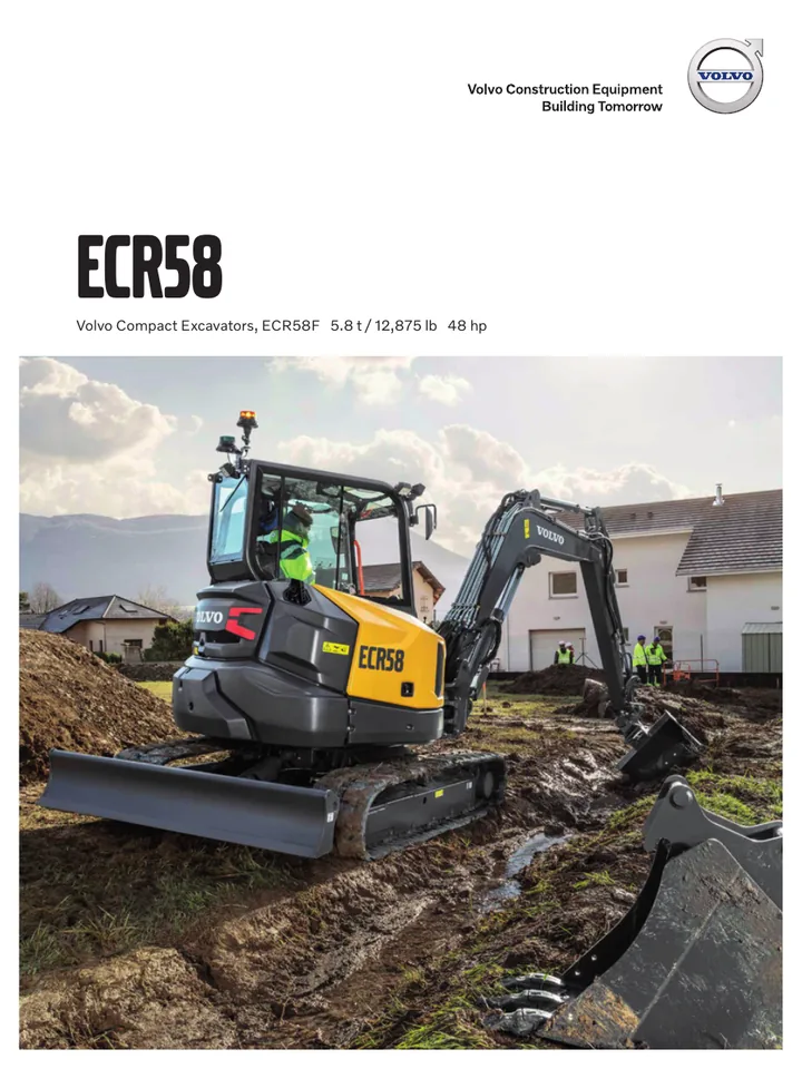Volvo ECR58 machine manual cover: Volvo ECR58 Product brochure