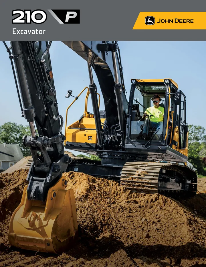 John Deere 210P machine manual cover: john-deere-210p-3e8dc10ef9-official-brochure