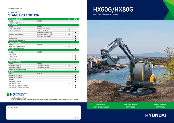 Hyundai HX60G · HX80G 设备手册外胶层
