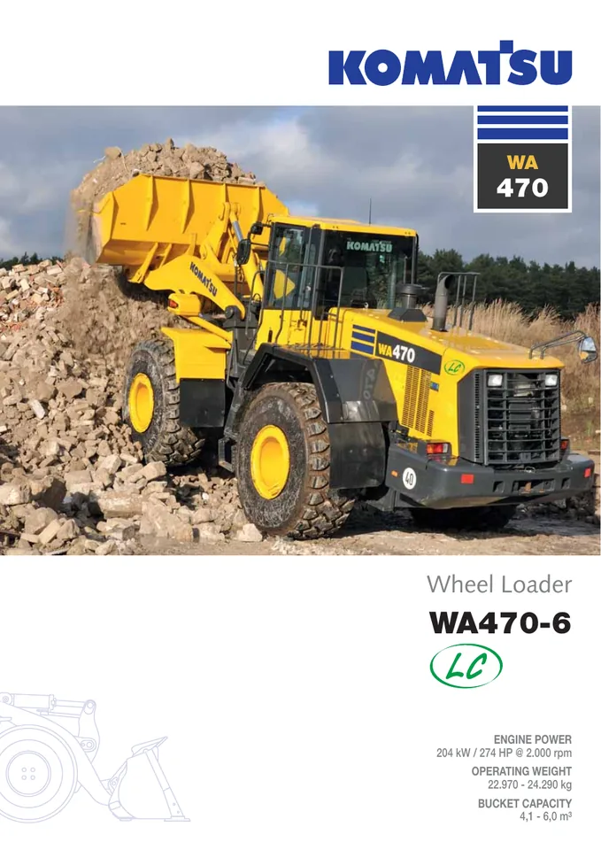 Komatsu WA470-6 machine manual cover: komatsu-wa470-6-bf1bd3cbfc14-product-brochure
