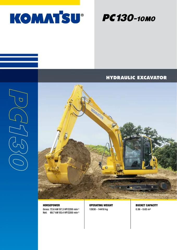 Komatsu PC130-10M0 machine manual cover: pc130-10m0-0cf840249d