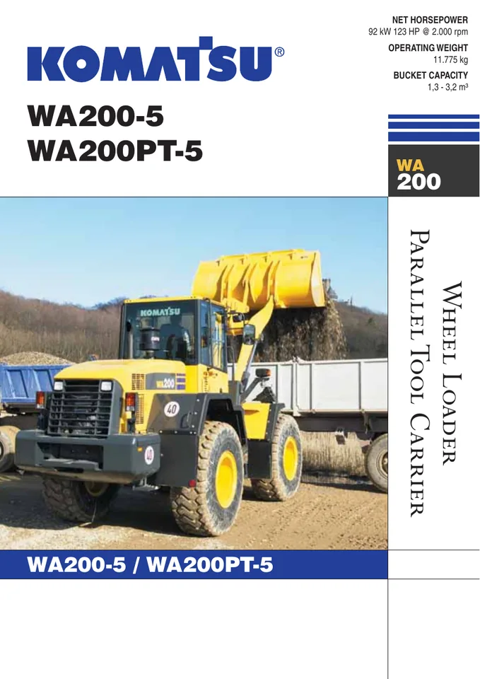 Komatsu WA200PT-5 machine manual cover: komatsu-wa200pt-5-e4e19853f2df-product-brochure