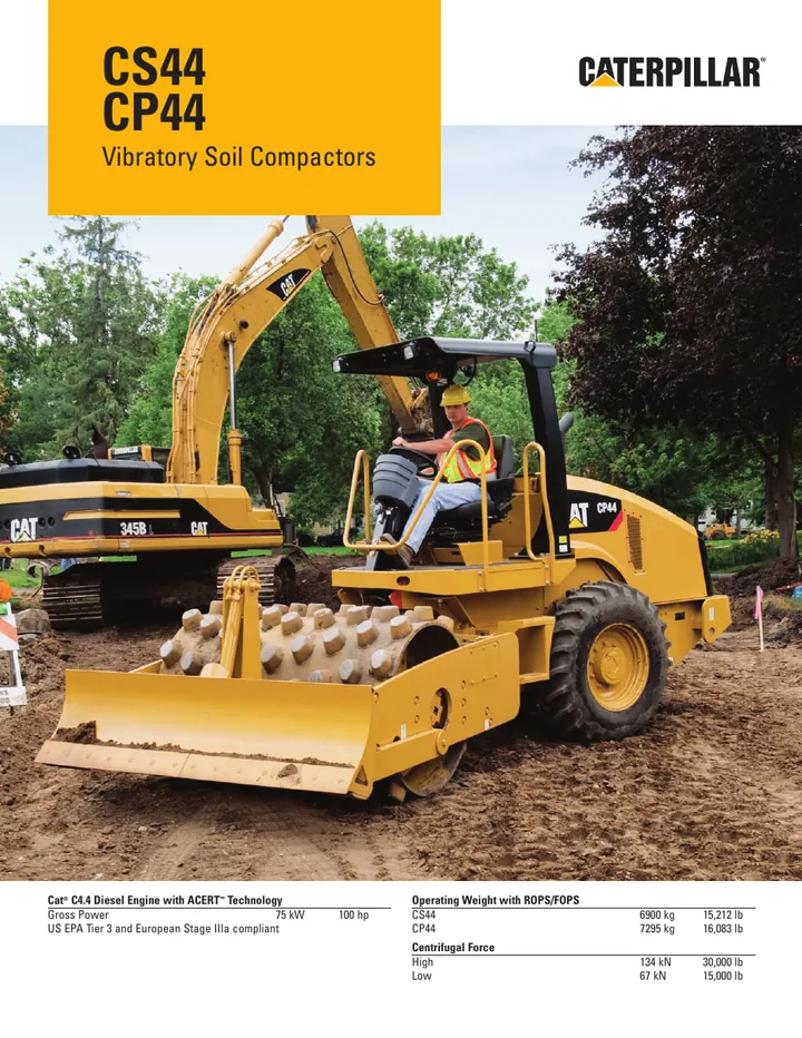 Caterpillar CAT®CP-44 / CAT®CS-44 machine manual cover