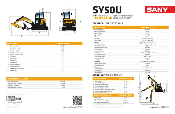 SANY SY50U 设备手册外胶层