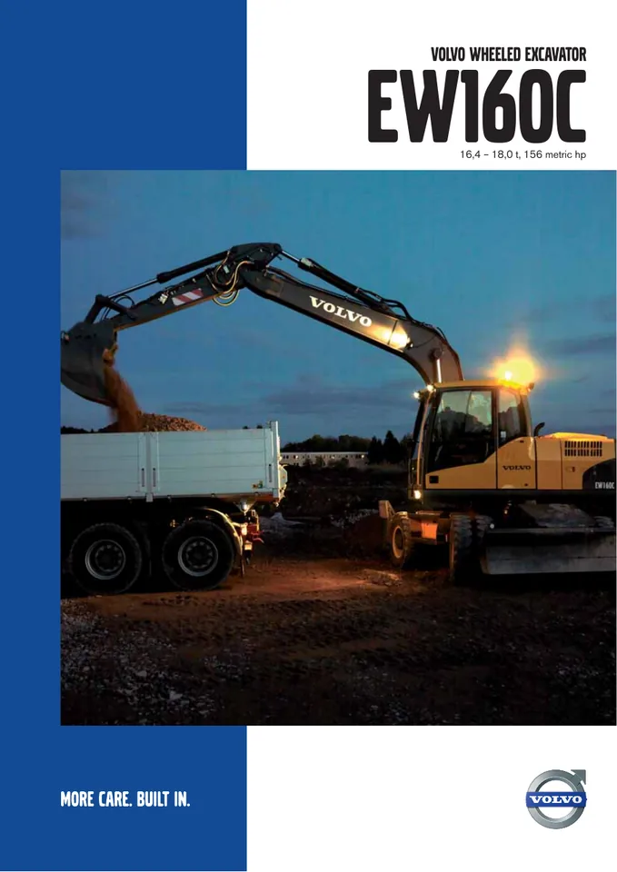 Volvo EW160C machine manual cover: Volvo EW160C Product brochure
