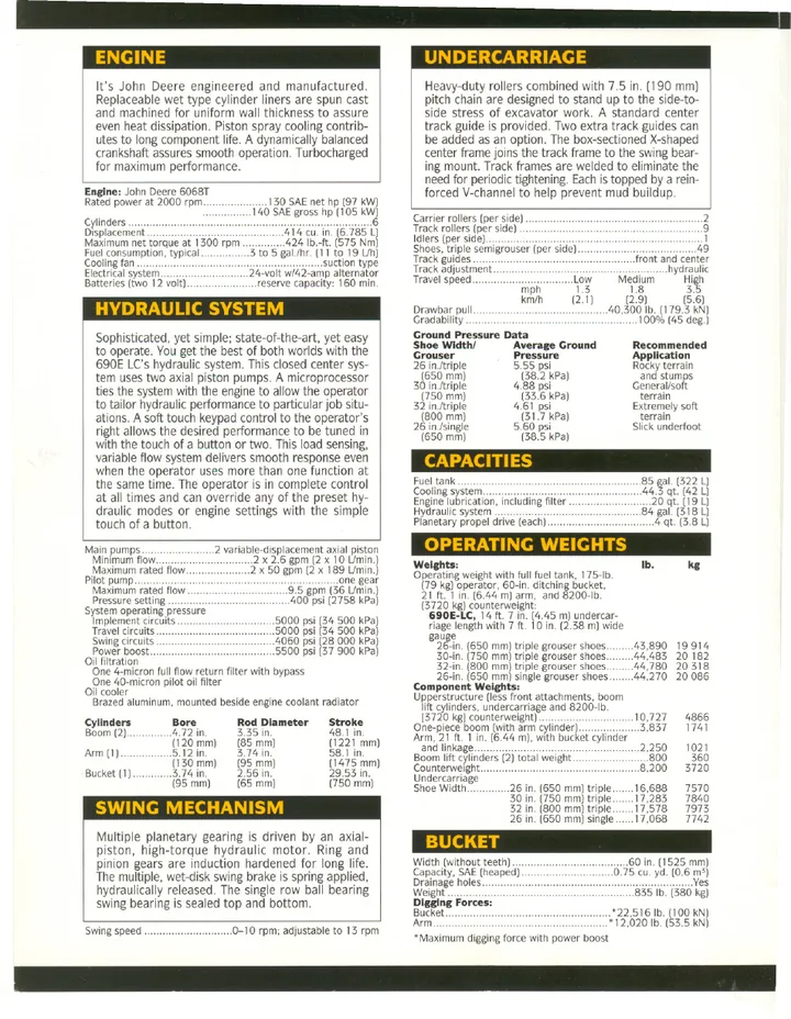 John Deere 690ELC machine manual cover: john-deere-690elc-1b6800f021-official-brochure