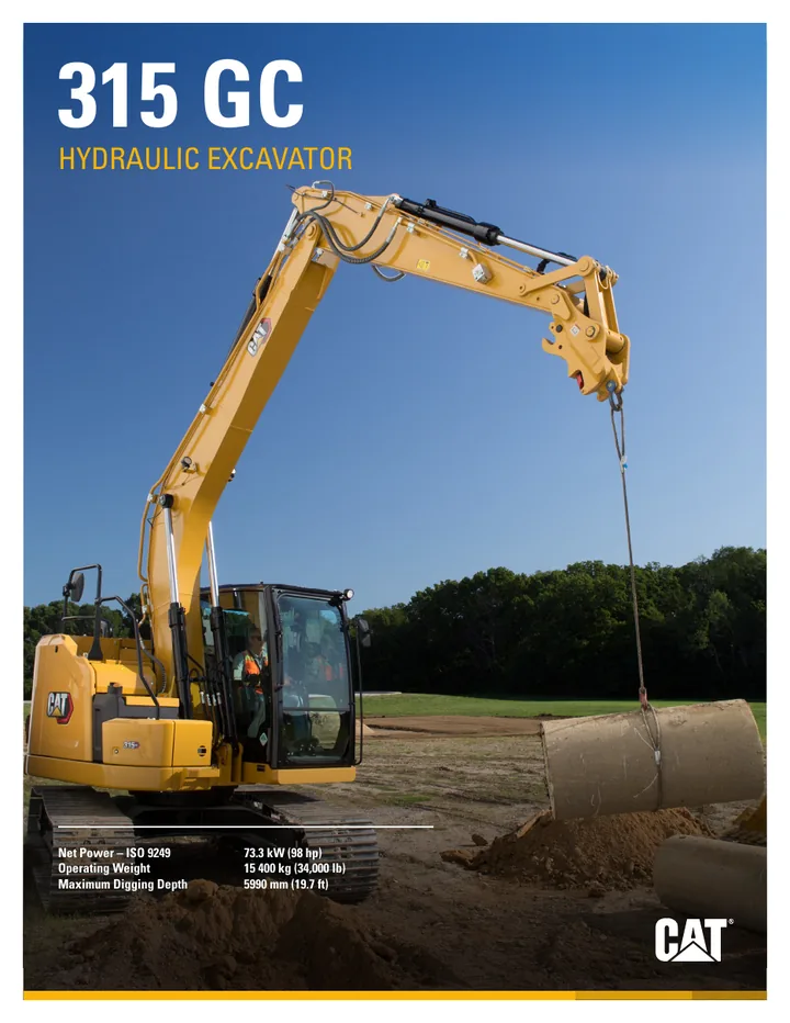 Caterpillar CAT®315 GC machine manual cover
