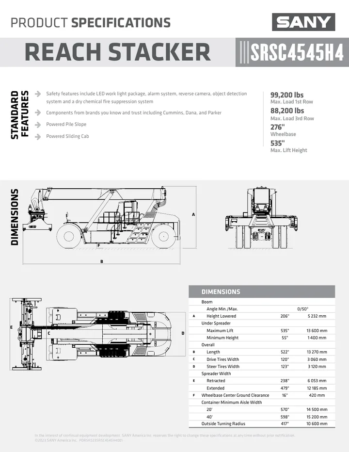 SANY SRSC4545H4 设备手册外胶层