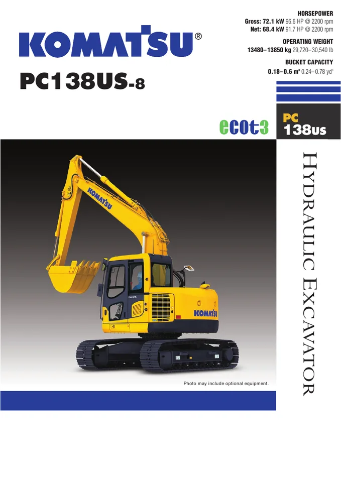 Komatsu PC138US-8 machine manual cover: pc138us-8-cen00183-06-ad0ae02694