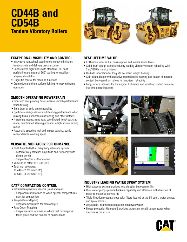 Caterpillar CAT®CD-44B / CAT®CD-54B machine manual cover