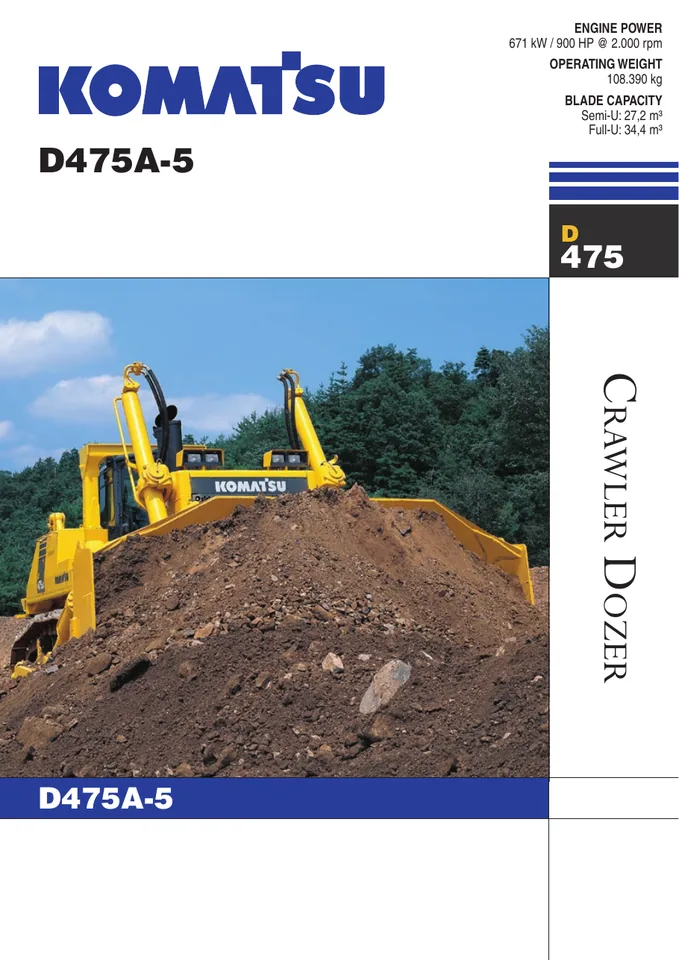 Komatsu D475A-5 machine manual cover: komatsu-d475a-5-0b904285b855-product-brochure