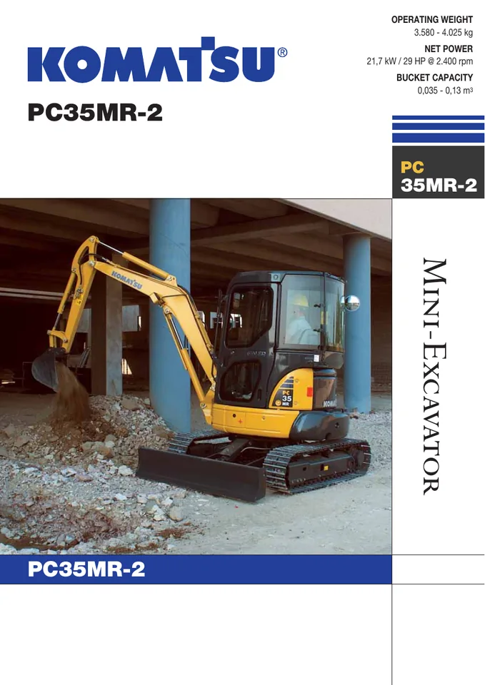 Komatsu PC35MR-2 machine manual cover: komatsu-pc35mr-2-210a0ce51fd3-product-brochure