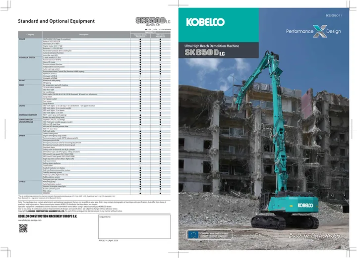 Kobelco SK650DLC-11 设备手册外胶层