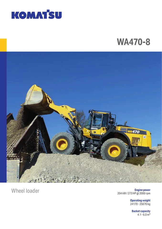 Komatsu WA470-8 machine manual cover: komatsu-wa470-8-a792efbe3e8f-product-brochure