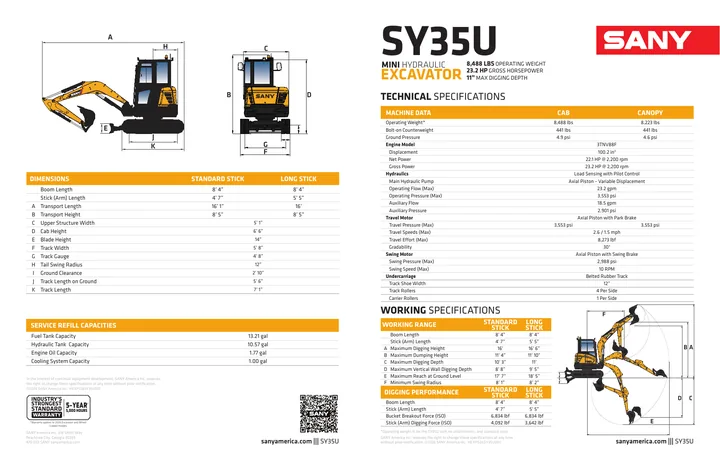SANY SY35U machine manual cover