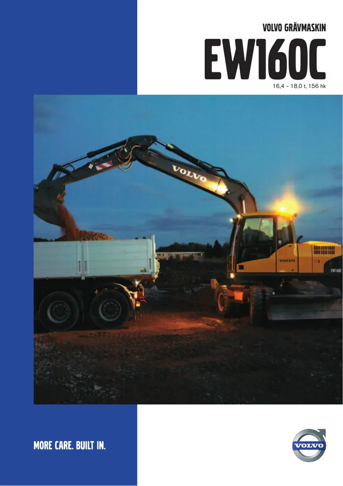 Volvo EW160C machine manual cover: Volvo EW160C Product brochure