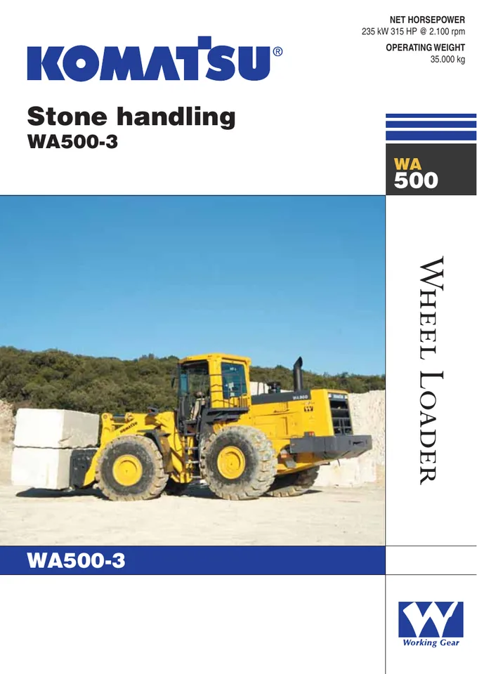 Komatsu WA500-3 machine manual cover: komatsu-wa500-3-f7228770e04f-product-brochure