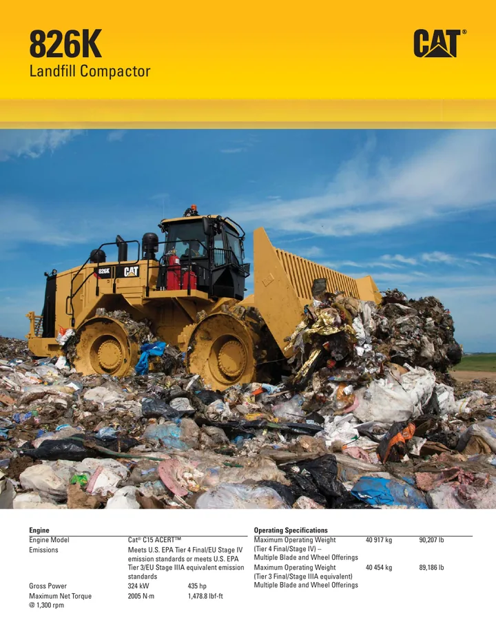 Caterpillar CAT®826K machine manual cover: caterpillar-826k-product-brochure-c10172505
