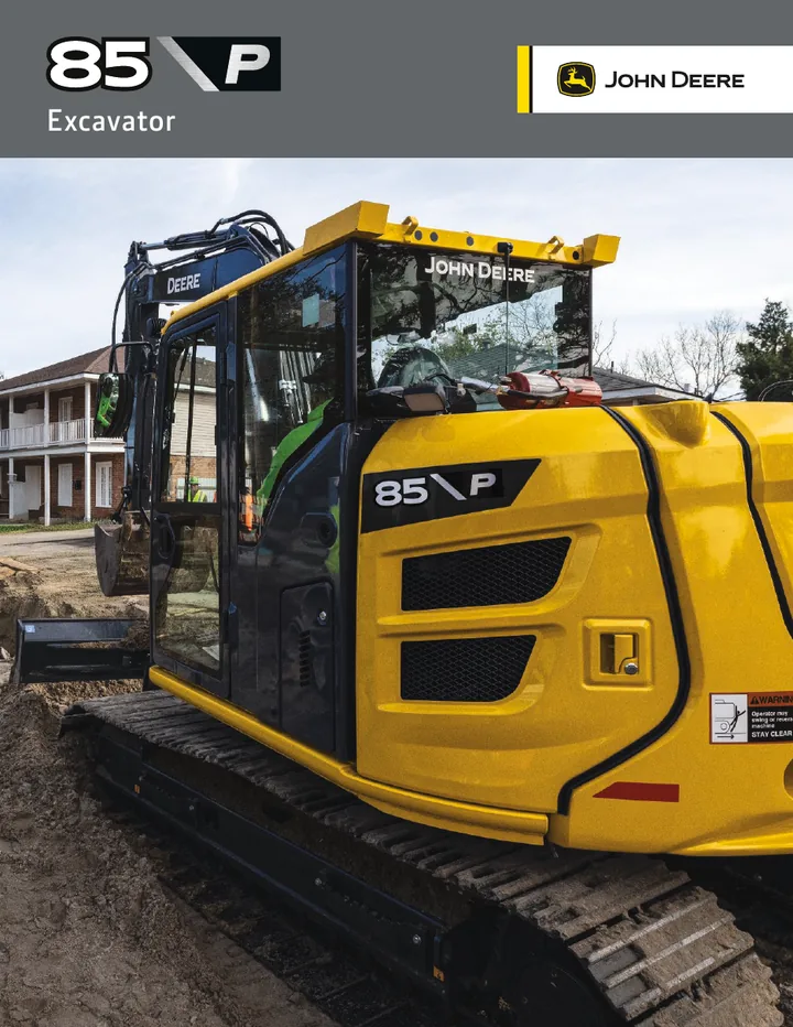 John Deere 85P machine manual cover: john-deere-85p-c6fb3eeea9-official-brochure
