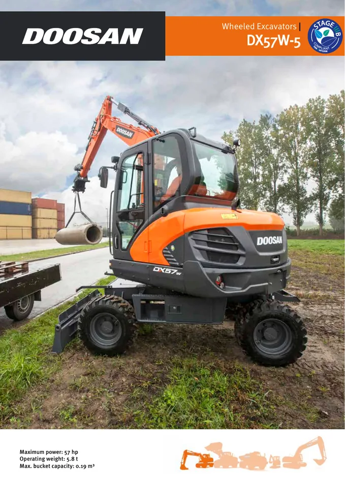 Doosan DX57W-5 machine manual cover