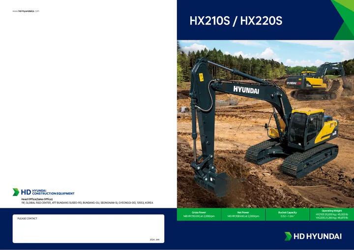 Hyundai HX210S · HX220S 设备手册外胶层