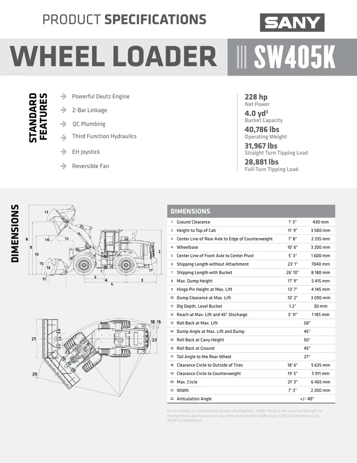 SANY SW405K 设备手册外胶层