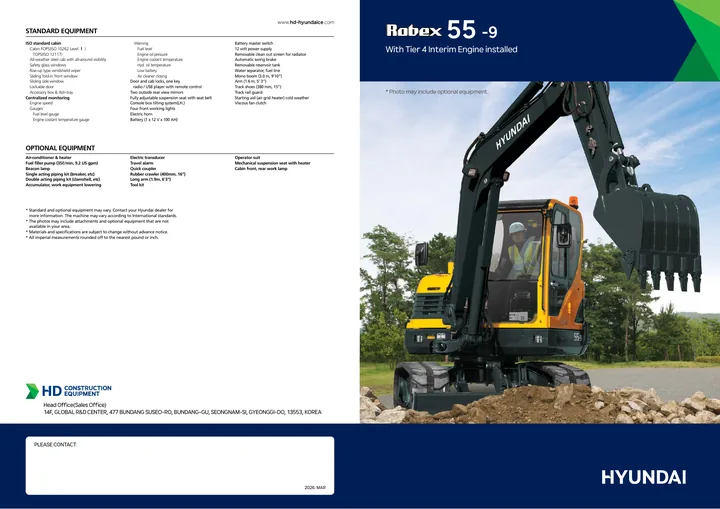 Hyundai R55-9 machine manual cover: Hyundai R55-9 Product brochure