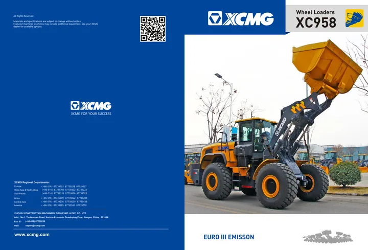XCMG XC958 machine manual cover: xcmg-xc958-0777ca768d-official-literature