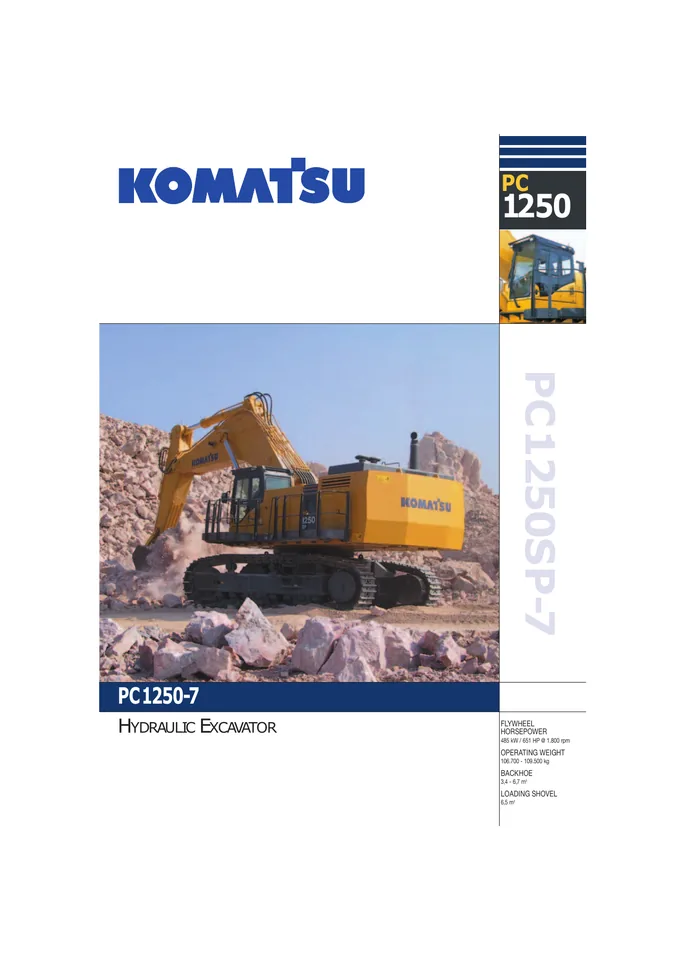 Komatsu PC1250SP-7 machine manual cover: komatsu-pc1250sp-7-b99f43823d93-product-brochure
