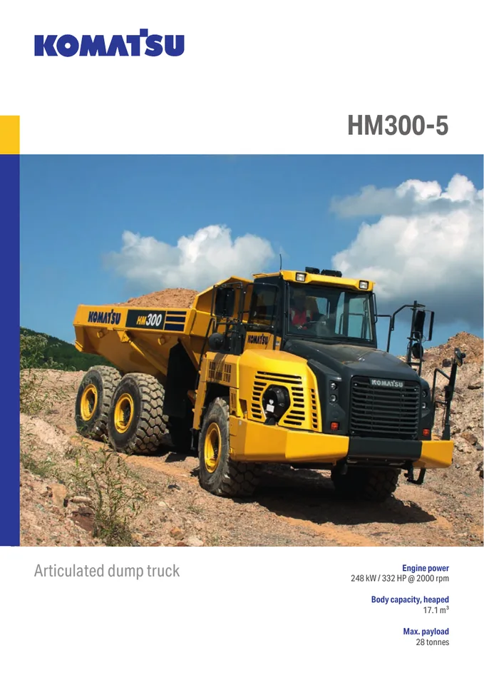 Komatsu HM300-5 machine manual cover: komatsu-hm300-5-e443f9bcc4e9-product-brochure