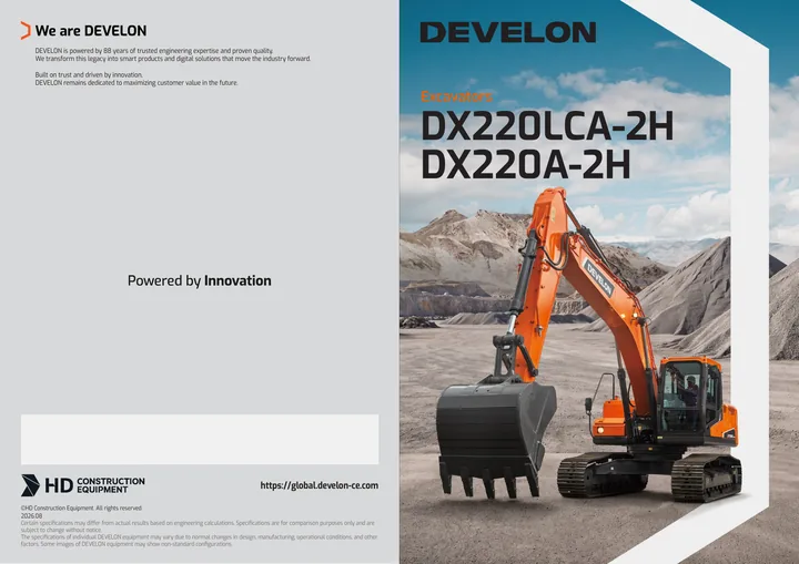 Doosan DX220A-2H · DX220LCA-2H machine manual cover