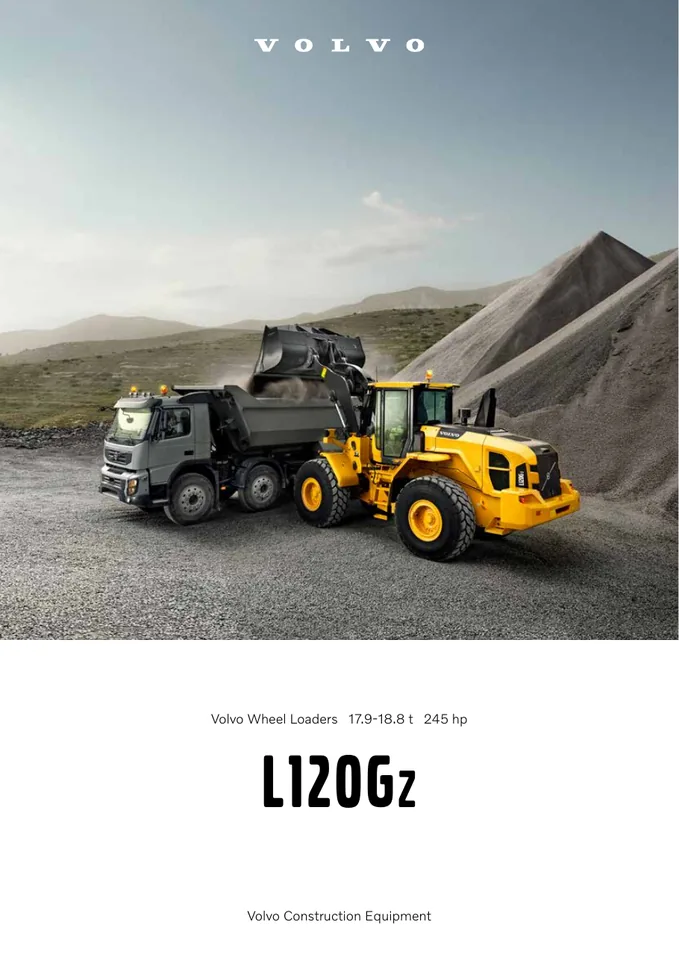 Volvo L120G Z machine manual cover: Volvo L120G Z Product brochure