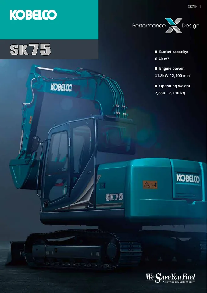Kobelco SK75-11 machine manual cover: Kobelco SK75-11 Product brochure