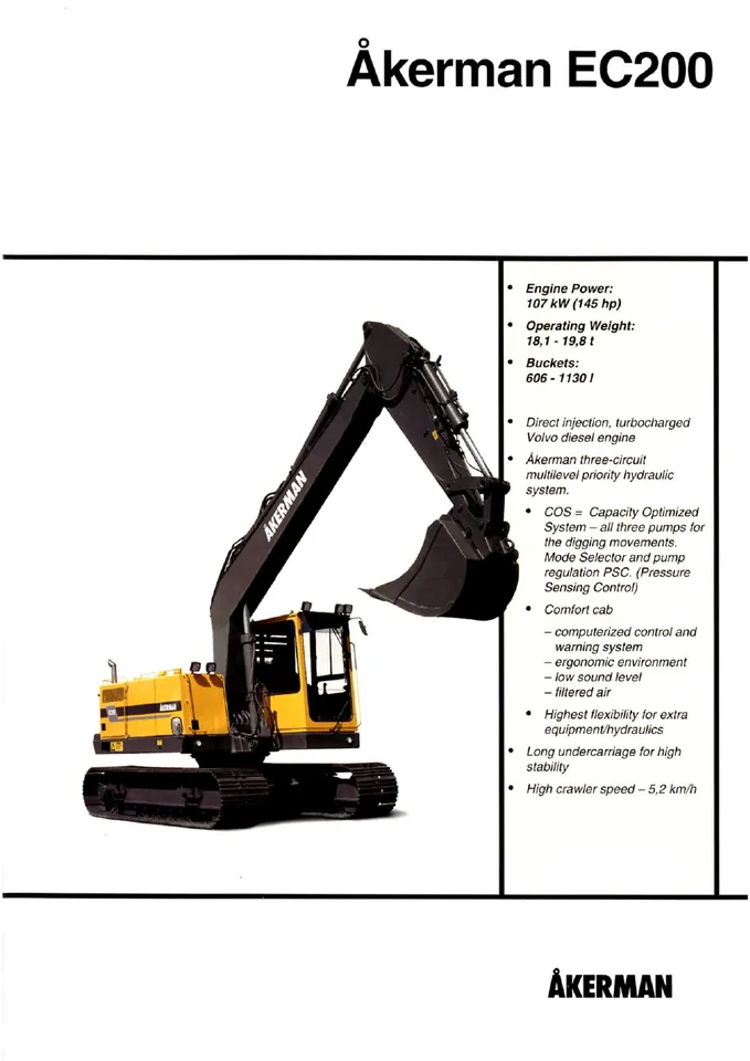 Volvo EC200 machine manual cover: Volvo EC200 Archived product document