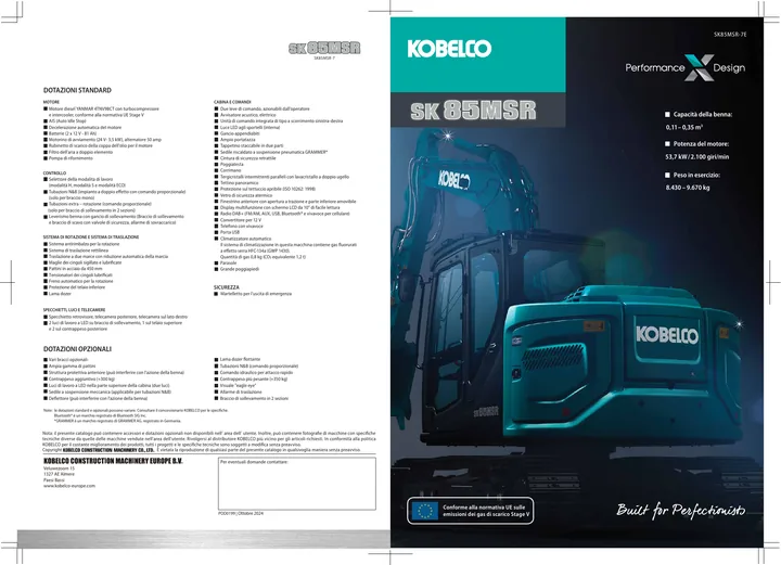 Kobelco SK85MSR-7E 设备手册外胶层