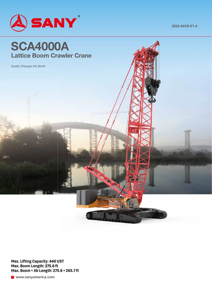 SANY SCA4000A machine manual cover: sany-sca4000a-1e50b55126-product-brochure