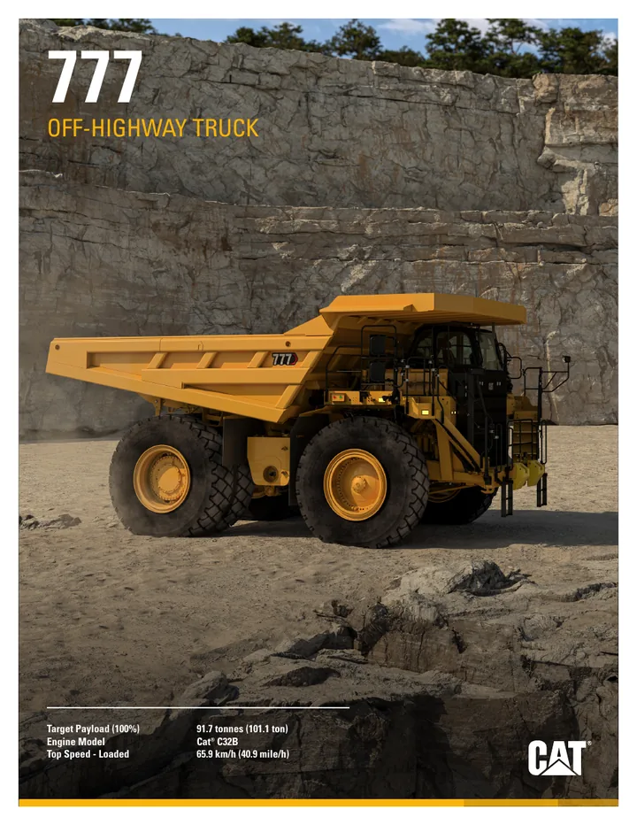 Caterpillar CAT®777 machine manual cover