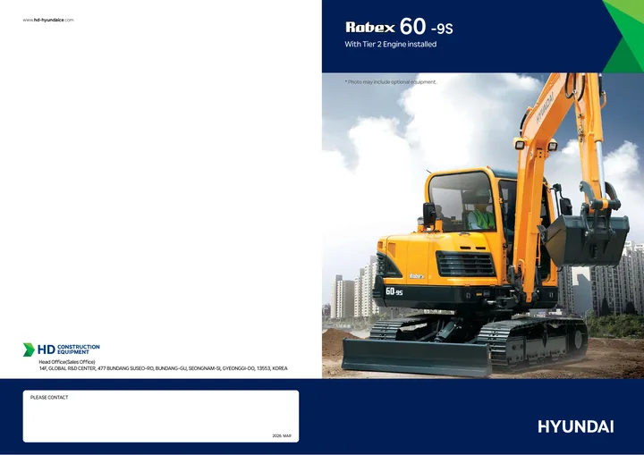 Hyundai R60-9S machine manual cover: Hyundai R60-9S Product brochure