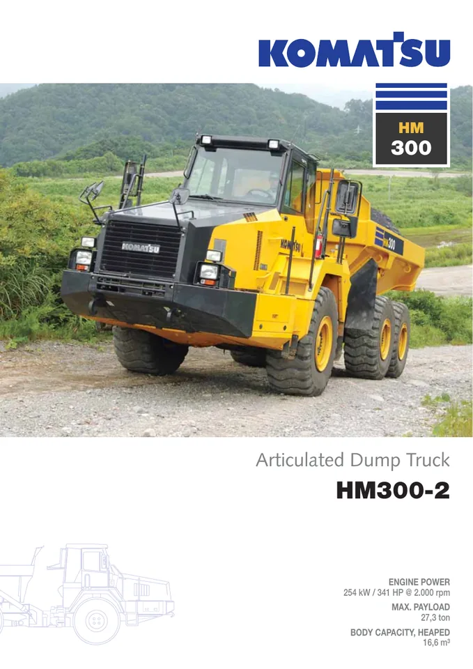 Komatsu HM300-2 machine manual cover: komatsu-hm300-2-d40fcccd4820-product-brochure