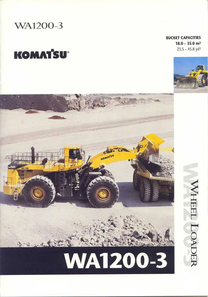 Komatsu WA1200-3 machine manual cover: komatsu-wa1200-3-b056d5d18f8d-product-brochure