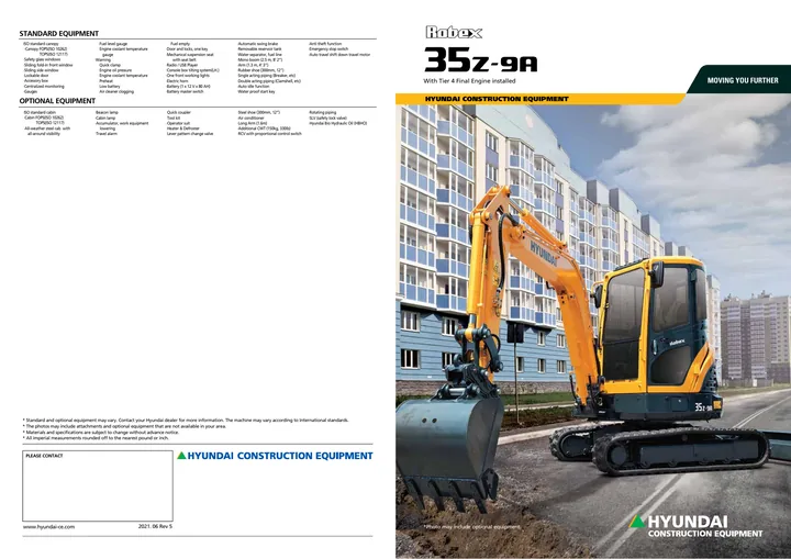 Hyundai R35Z-9A machine manual cover: Hyundai R35Z-9A Product brochure