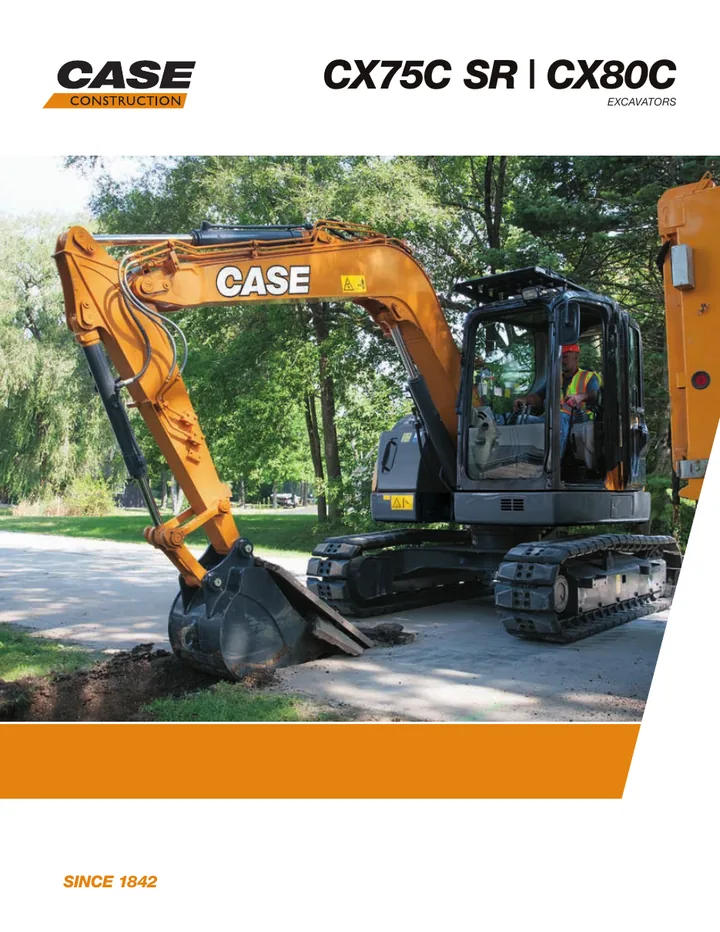 CASE CX75C SR · CX80C machine manual cover