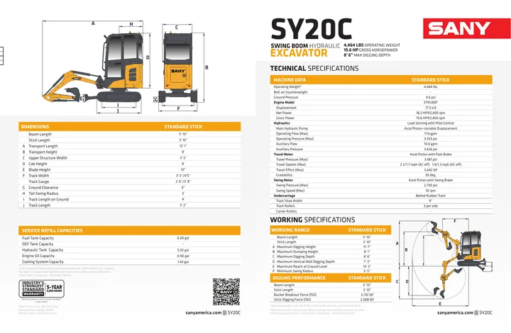SANY SY20C 设备手册外胶层